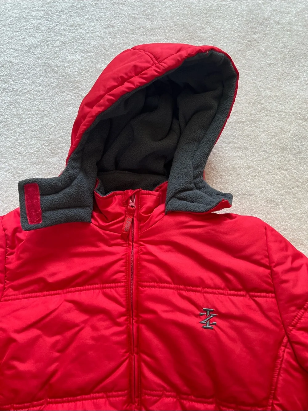 Izod Red Kids' Puffer Jacket with Hood Size 18